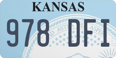 KS license plate 978DFI