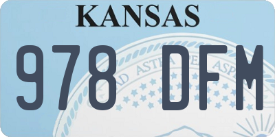 KS license plate 978DFM