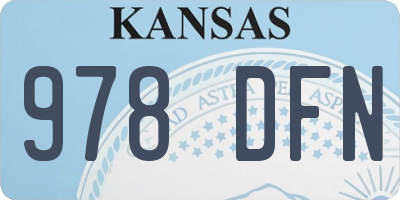 KS license plate 978DFN