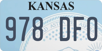 KS license plate 978DFO