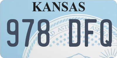 KS license plate 978DFQ