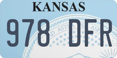 KS license plate 978DFR