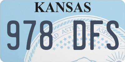 KS license plate 978DFS