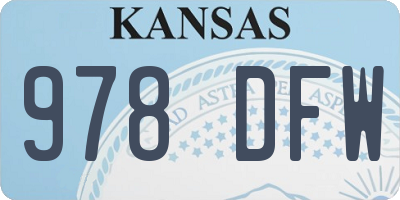 KS license plate 978DFW
