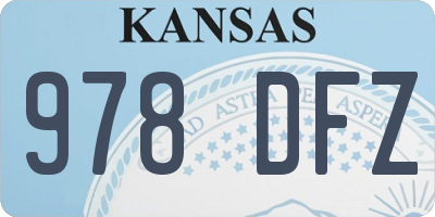 KS license plate 978DFZ