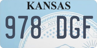 KS license plate 978DGF