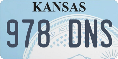 KS license plate 978DNS