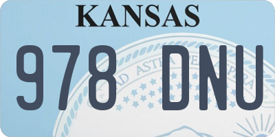 KS license plate 978DNU
