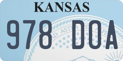 KS license plate 978DOA