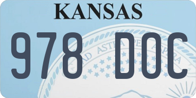 KS license plate 978DOC