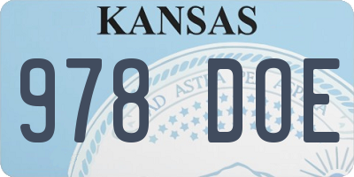 KS license plate 978DOE