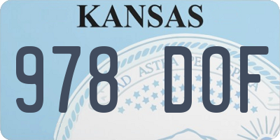 KS license plate 978DOF