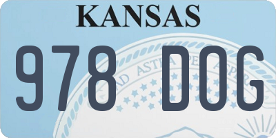 KS license plate 978DOG