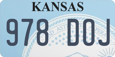 KS license plate 978DOJ