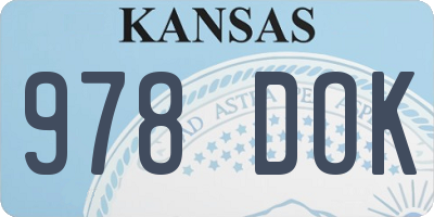 KS license plate 978DOK