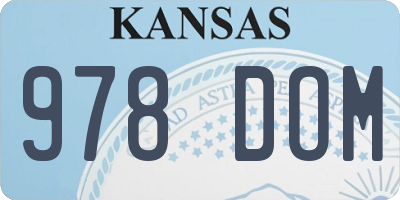KS license plate 978DOM