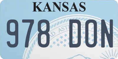 KS license plate 978DON