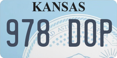 KS license plate 978DOP