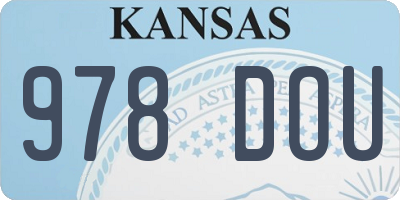 KS license plate 978DOU