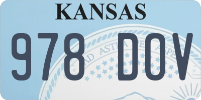 KS license plate 978DOV