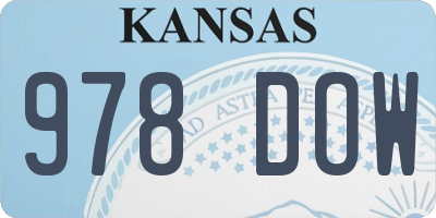 KS license plate 978DOW