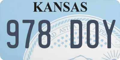 KS license plate 978DOY