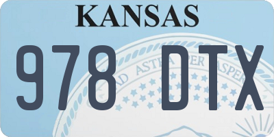 KS license plate 978DTX