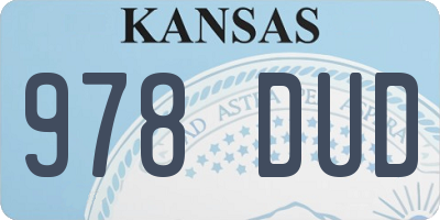 KS license plate 978DUD
