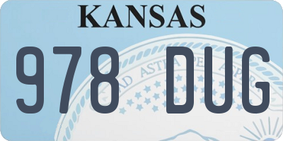 KS license plate 978DUG