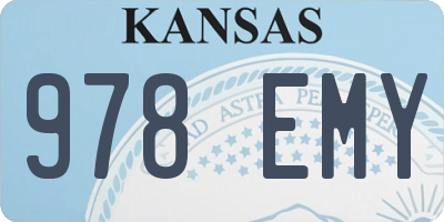 KS license plate 978EMY