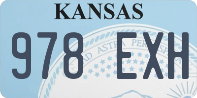 KS license plate 978EXH