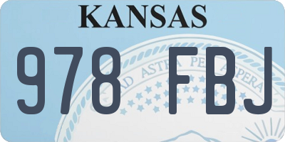 KS license plate 978FBJ