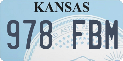 KS license plate 978FBM