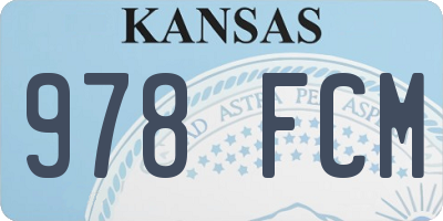 KS license plate 978FCM