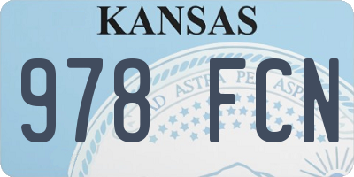 KS license plate 978FCN