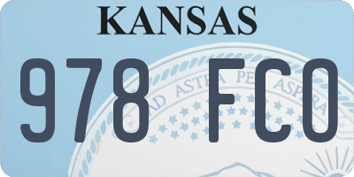 KS license plate 978FCO