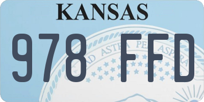 KS license plate 978FFD