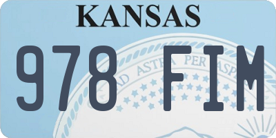 KS license plate 978FIM