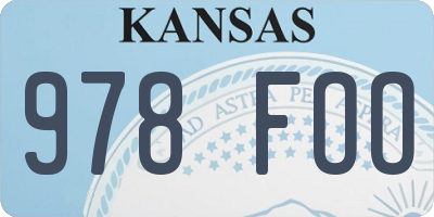 KS license plate 978FOO