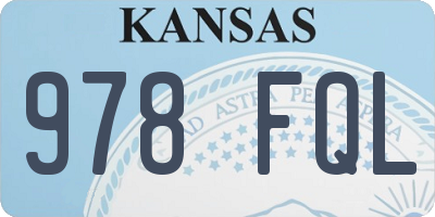 KS license plate 978FQL