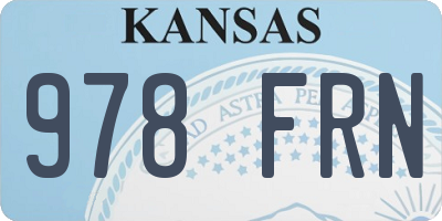 KS license plate 978FRN