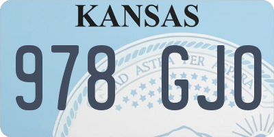 KS license plate 978GJO