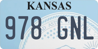 KS license plate 978GNL