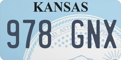 KS license plate 978GNX