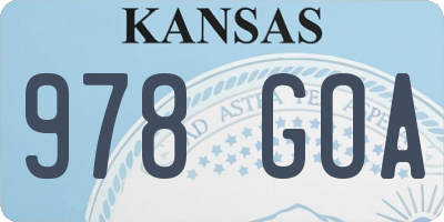 KS license plate 978GOA