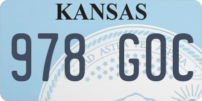 KS license plate 978GOC