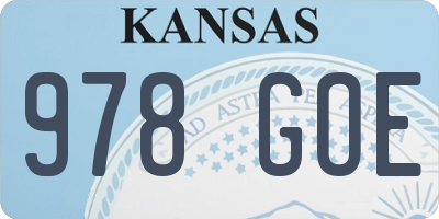 KS license plate 978GOE
