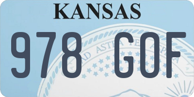KS license plate 978GOF