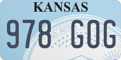 KS license plate 978GOG