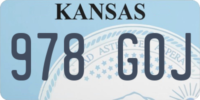 KS license plate 978GOJ